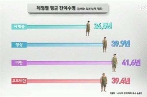 가장 병에 강하고 장수하는 체중