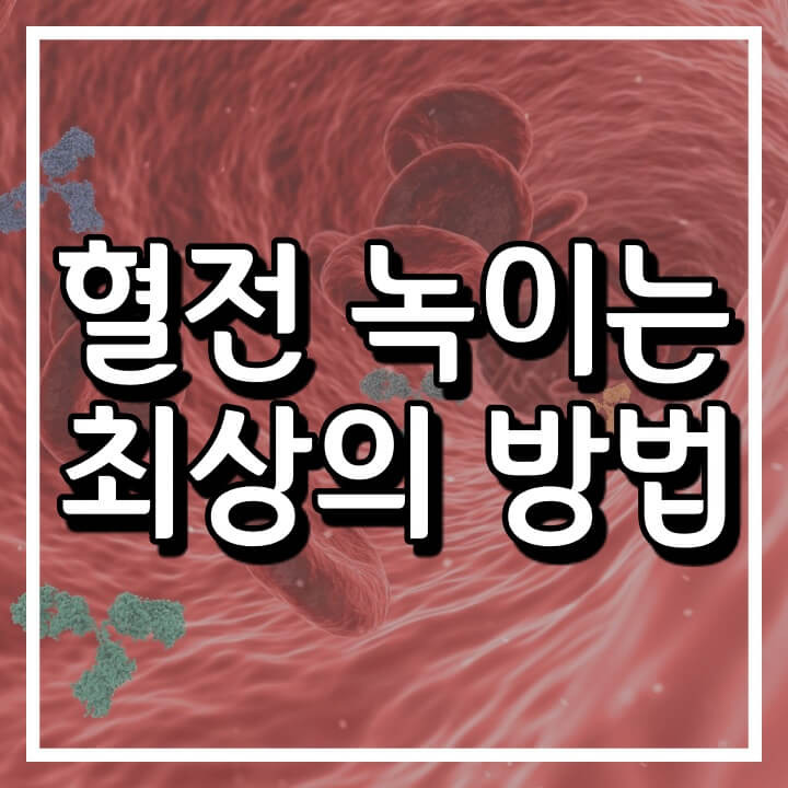혈전 녹이는 방법 (아스트라제네카 부작용)