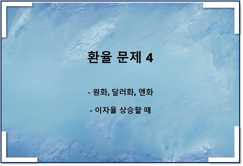 환율이론 문제4(원화, 달러, 엔화, 이자율 상승)
