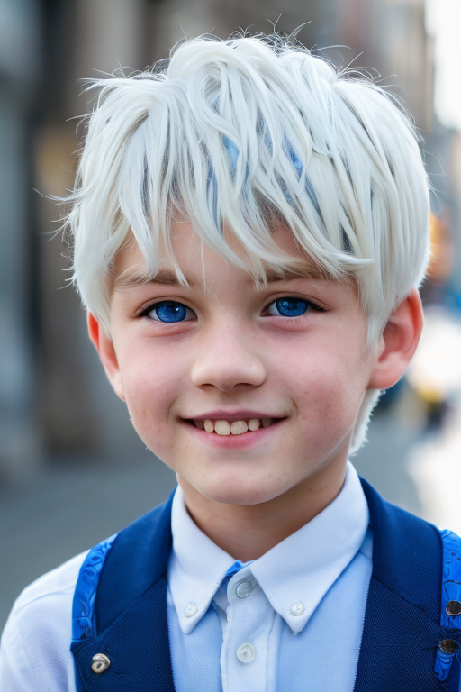 [Boy-004] Free commercially available images of handsome boy with white hair and blue eyes