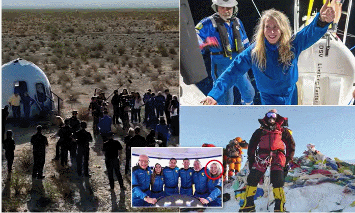 에베레스트 등정, 최고 심해 탐험 이젠 우주까지 여행하는 철녀 VIDEO:Blue Origin's NS-22 mission sends six more people to space