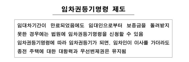 임차권등기명령제도 신청방법 서류 절차 소요기간 등기후 이사 경매