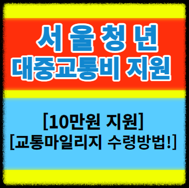 서울시 청년 대중교통비 10만원 한도 교통마일리지 지원 알아보기!
