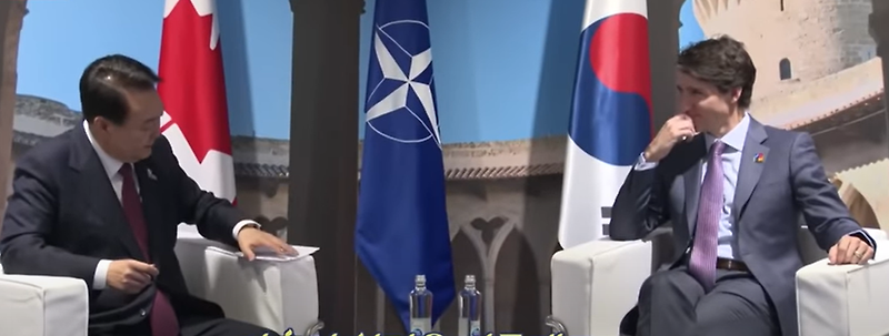 윤석열 대통령과 트뤼도 캐나다 총리