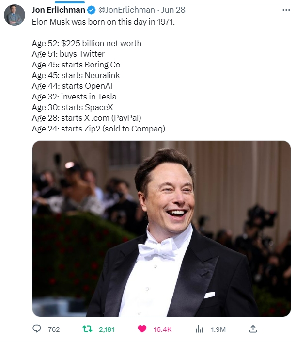 머스크가 걸어온 길 Elon Musk was born on this day in 1971.