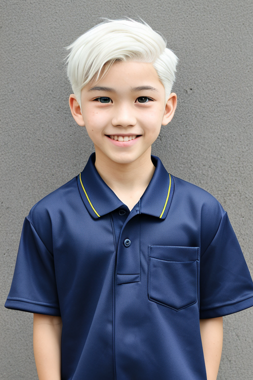 [Boy-055] Handsome boy images, white haird boy images, white hair student free images