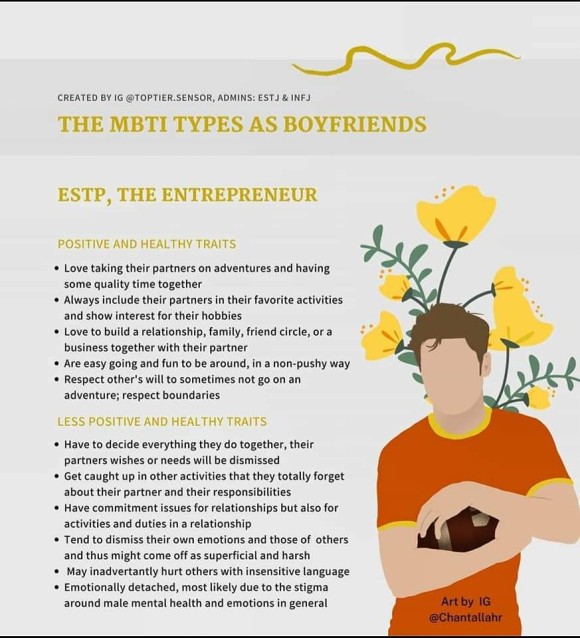재미로 보는 MBTI - 성격유형별 남자친구 특성,ESTP