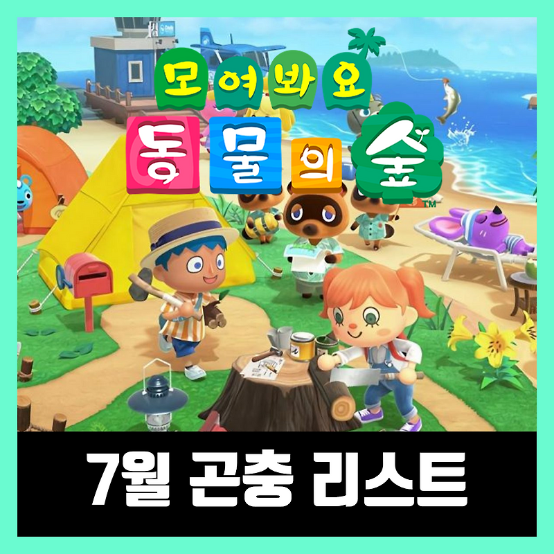 모여봐요 동물의숲(모동숲) 7월 곤충 가격 도감