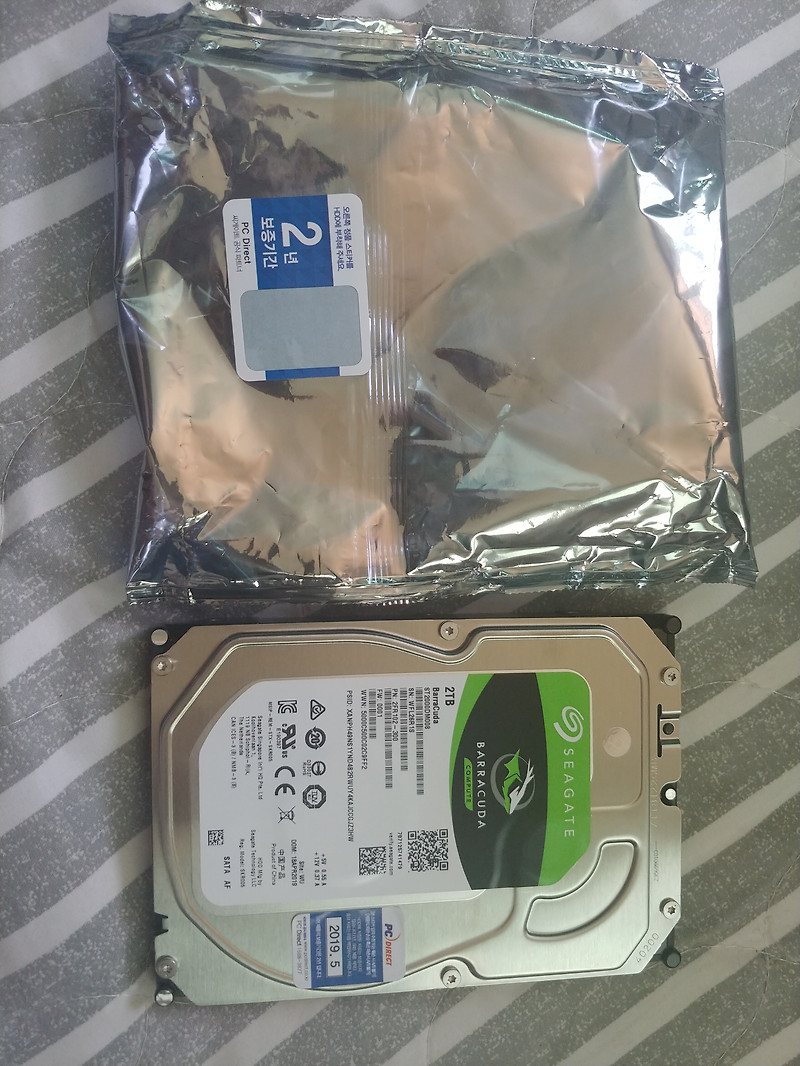 씨게이트 바라쿠다 2TB 개봉기 및 하드디스크 인식 잡아주기