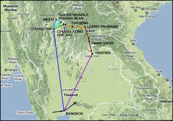 메콩강 따라 태국북부, 라오스 11박 12일 배낭여행 루트 및 일정