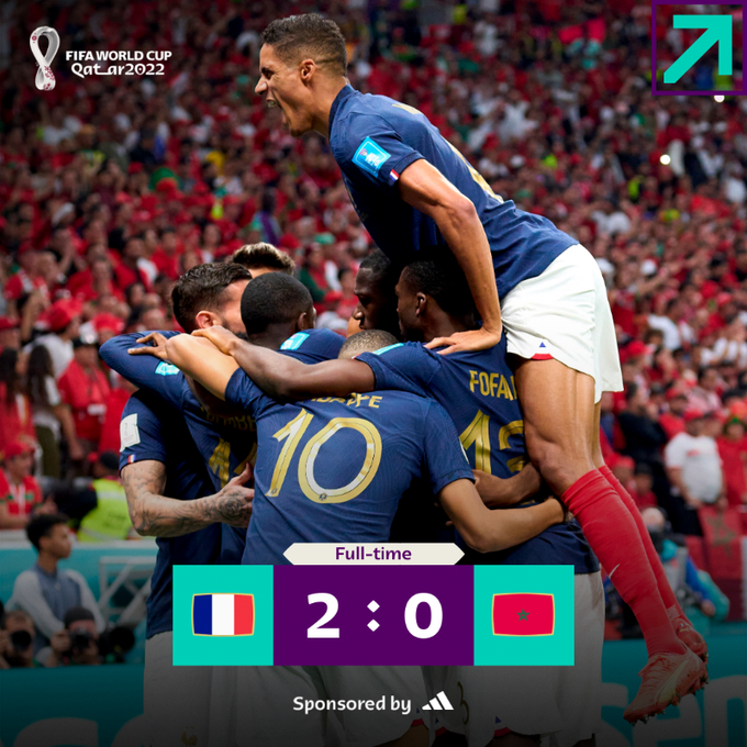 카타르월드컵 4강 2경기 프랑스 vs 모로코 움짤 결과 (프랑스 결승 진출)