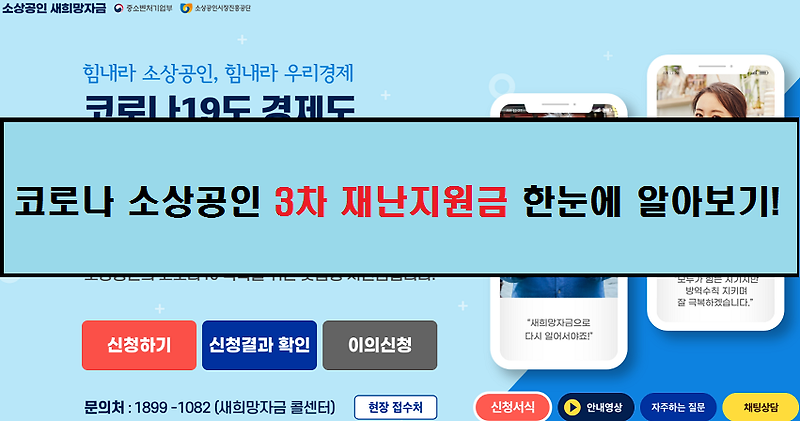 [코로나 3차 지원금] 코로나 소상공인 3차지원금 (최대 300만원), 2월 지급, 임대료 지원!