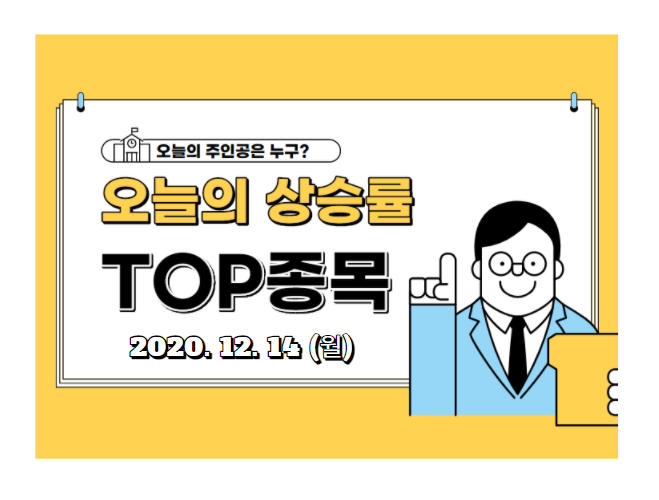 오늘의 상승 TOP 종목 【2020.12.14_월】