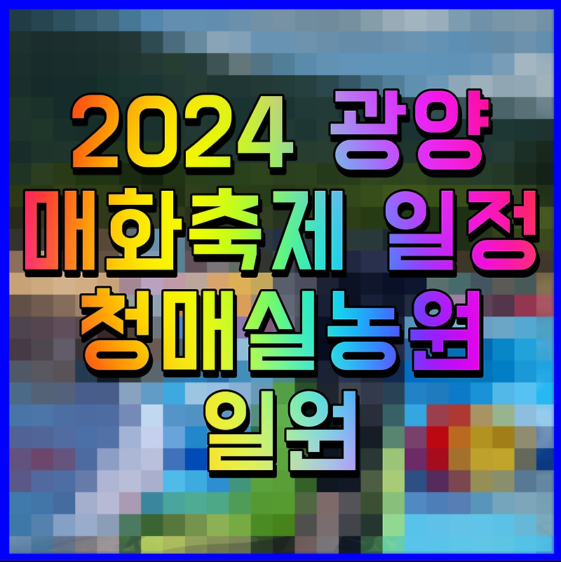 2024 광양 매화축제 일정 안내 청매실농원 일원