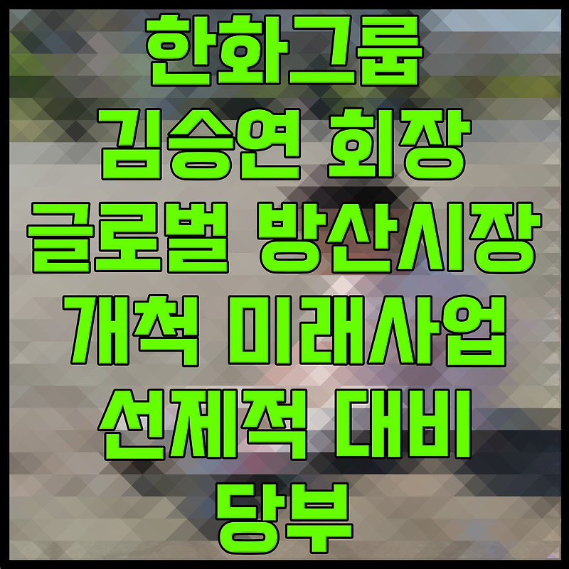 한화그룹 김승연 회장 글로벌 방산시장 개척 미래사업 선제적 대비 당부
