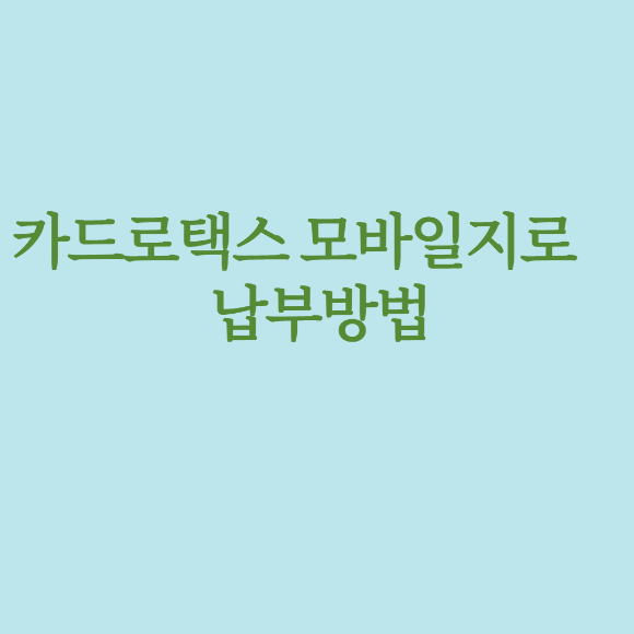 카드로택스 모바일 지로 납부 방법