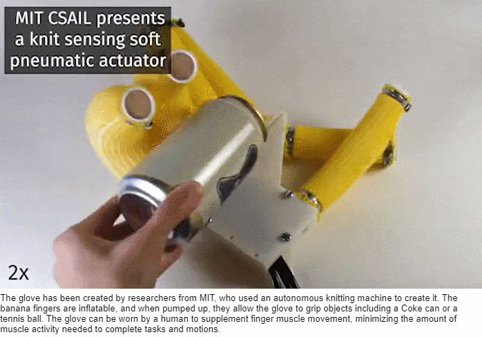 MIT, 불편한 손가락 보완 보조 장갑 개발  VIDEO: Scientists create 'banana fingers' assistive glove that grips items