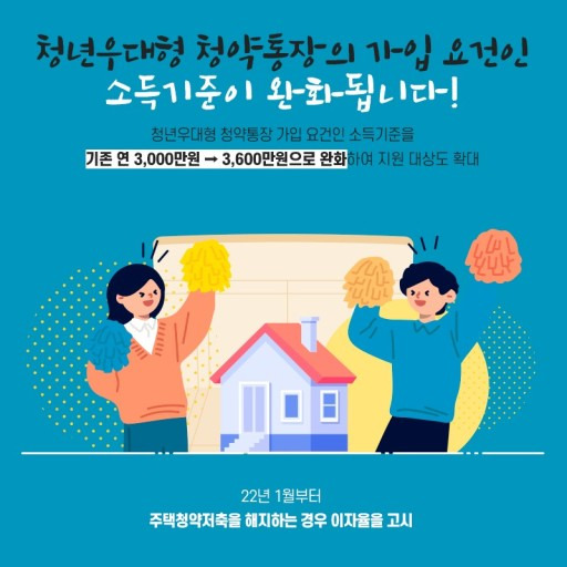 청약통장 가입 '무주택 청년', 주담대 연 2%로 받는다