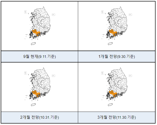정부, 9월 가뭄 예·경보 발표
