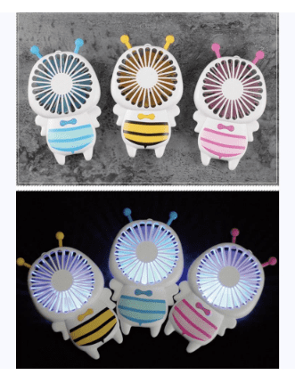 Baby 미니 꿀벌 선풍기 LED 목걸이 USB충전 손풍기