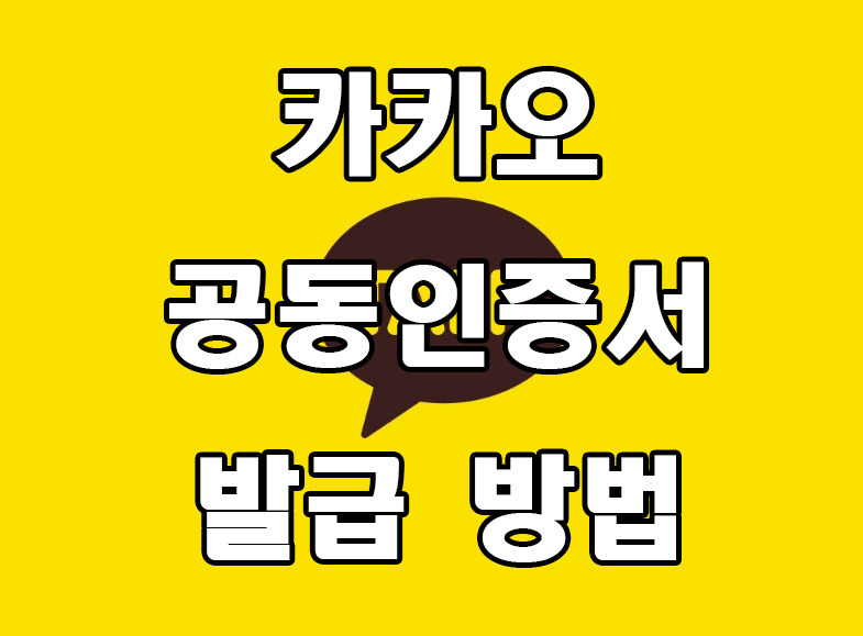 카카오 공동인증서 발급 방법