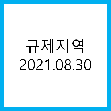 규제지역 현황 : 2021. 08. 30