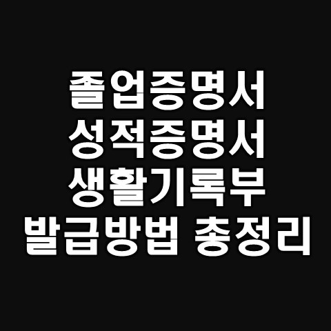 졸업증명서 인터넷발급, 성적증명서, 학교생활기록부까지 한번에!!