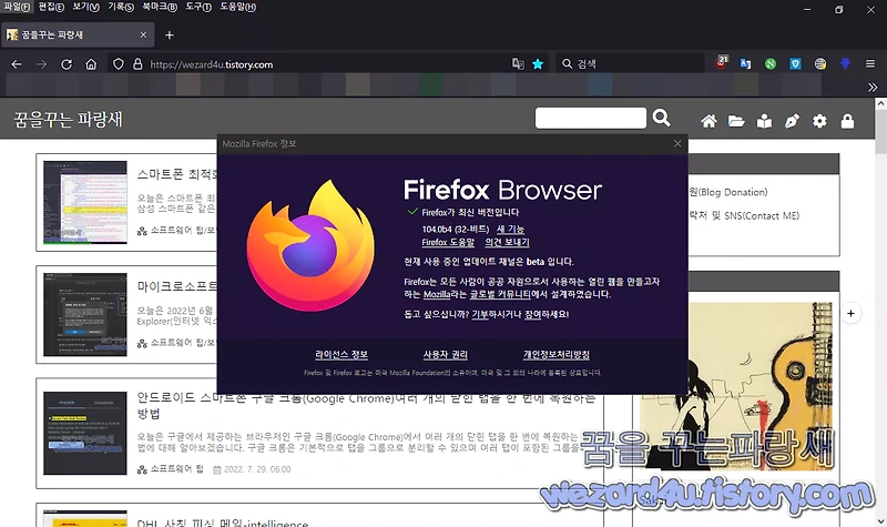 모질라 파이어폭스 103.01 충돌 문제 수정