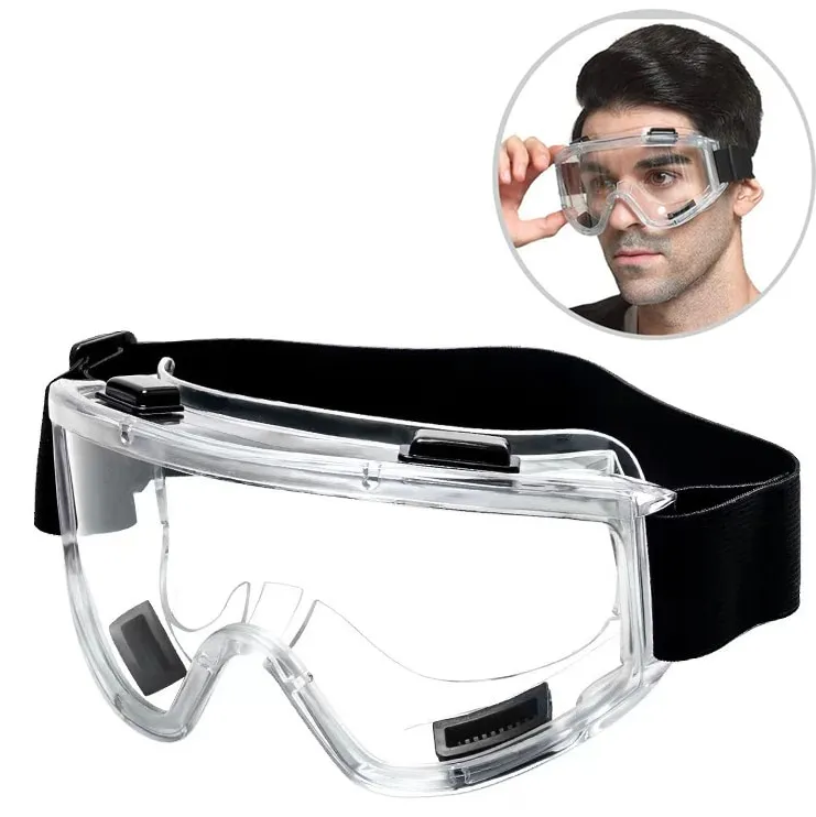 안전 고글 안티 스플래시 방진 작업 실험실 안경, 투명 렌즈