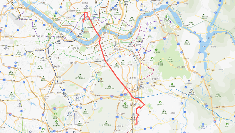 [직행좌석] 9000번버스 노선, 시간표 : 분당 오리역, 서현역 ~ 서울역