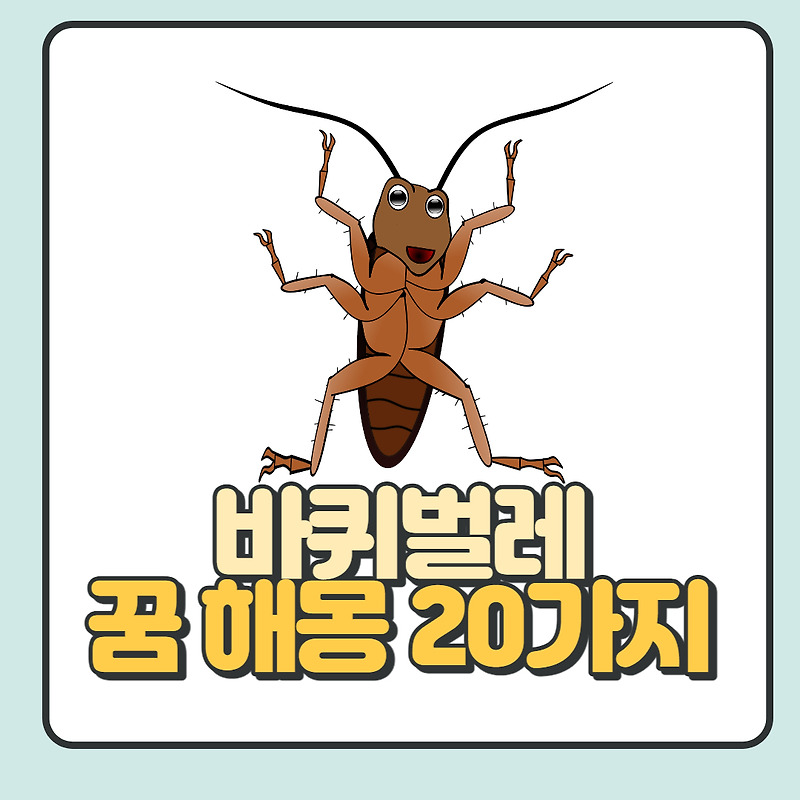 바퀴벌레 꿈 해몽 20가지: 상황에 따른 바퀴벌레 꿈 풀이는?