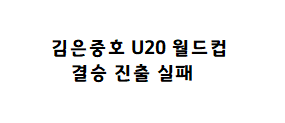 김은중호 U20 월드컵 결승 진출 실패