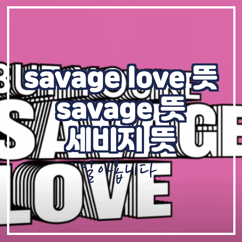 savage love 뜻 세비지 뜻