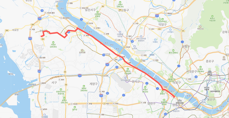 [직행좌석] 김포 7100번버스 노선 시간표 : 김포 한강신도시, 영등포, 당산역