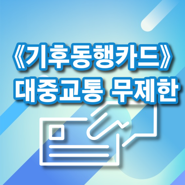 기후동행카드 대중교통 무제한 이용가능!