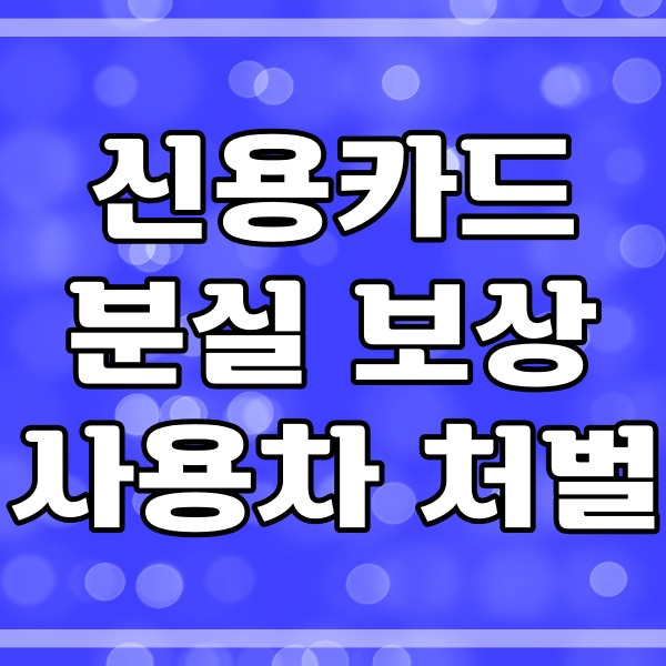 신용카드 분실 배상책임_보상 신청 방법_사용차 처벌 (499번)