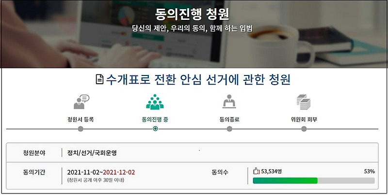 선거 수개표 동의안에 한표