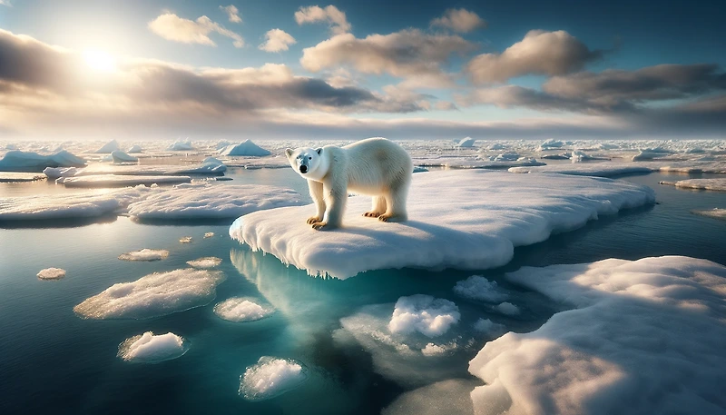 기후변화로 인해 기아 위기에 처한 북극곰