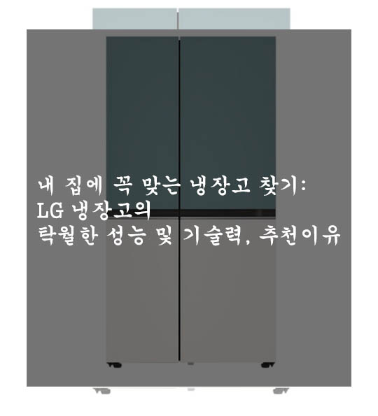 내 집에 꼭 맞는 냉장고 찾기: LG 냉장고의 탁월한 성능 및 기술력, 추천이유