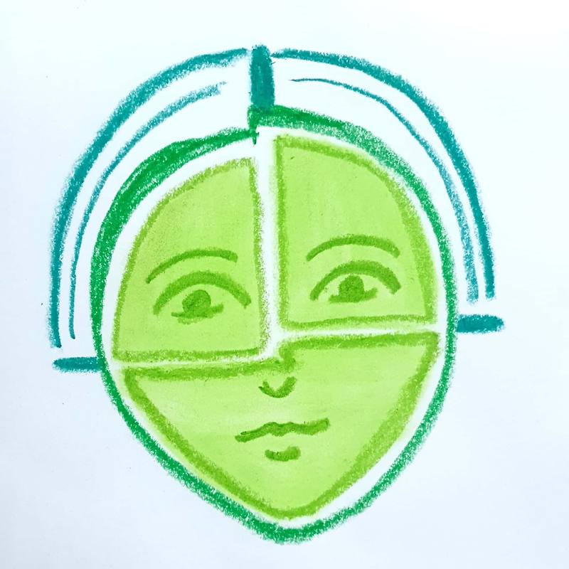 Green Cell 초록 세포 / 일러스트 그림 드로잉 / 얼굴 그리기