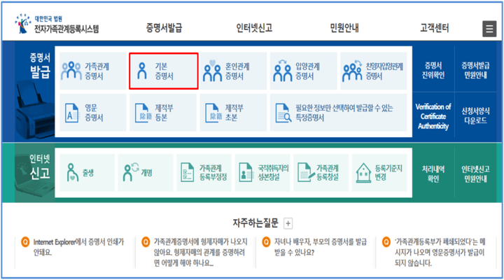 기본증명서 인터넷 발급 방법, 기재 사항 알아보기