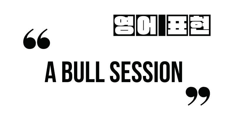 (알아두면 유용한 표현) a bull session