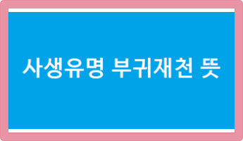 사생유명 부귀재천 뜻 및 유래