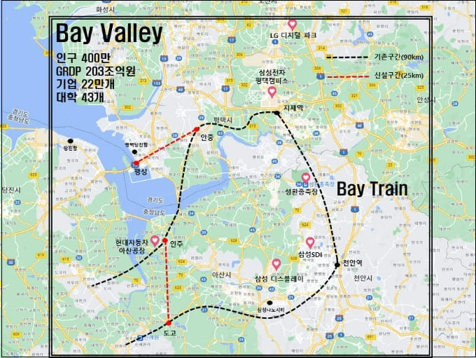 충남  경기도, 베이밸리 메가시티  조성공사 슬슬 시동