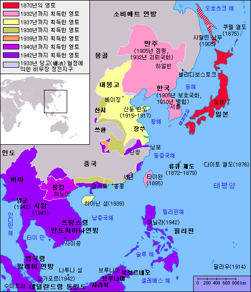 1942년 일본 지도