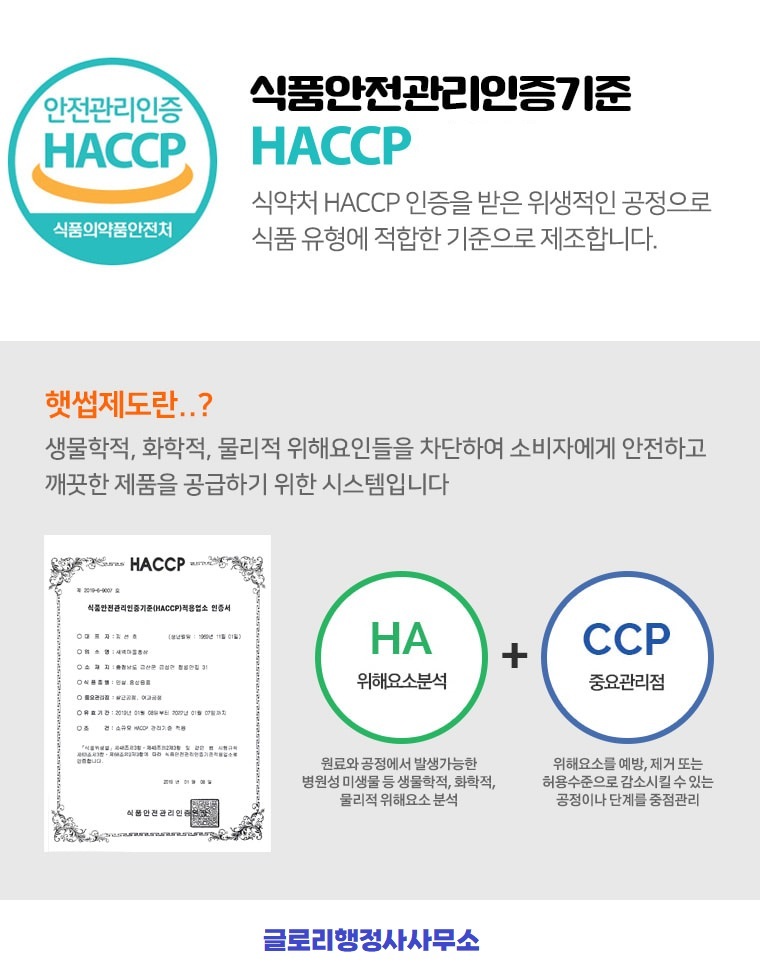 글로리행정사: 신뢰할 수 있는 HACCP 인증 대행 파트너