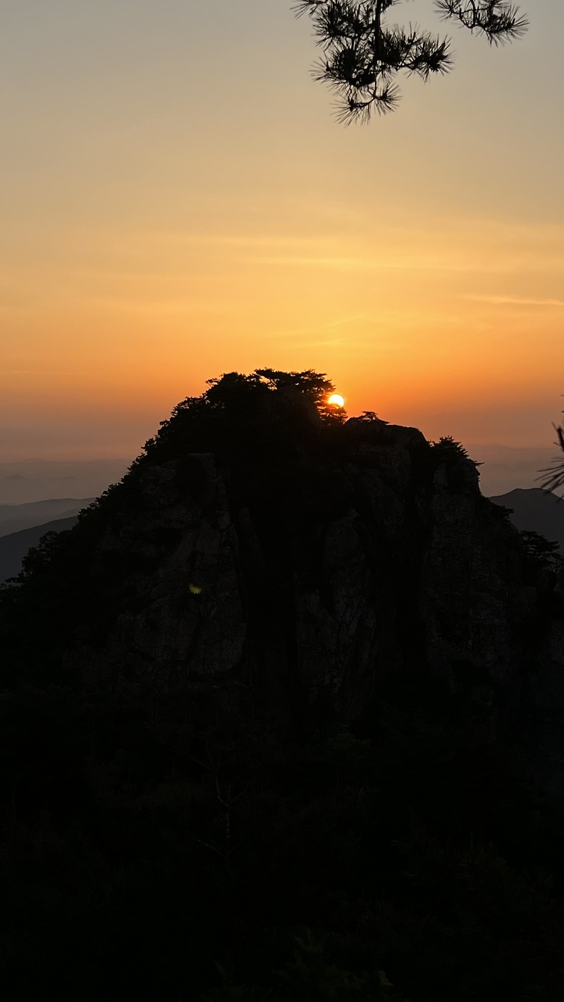 [계룡산] 삼불봉을 찢고 솟는 태양. 일출맛집 계룡산.