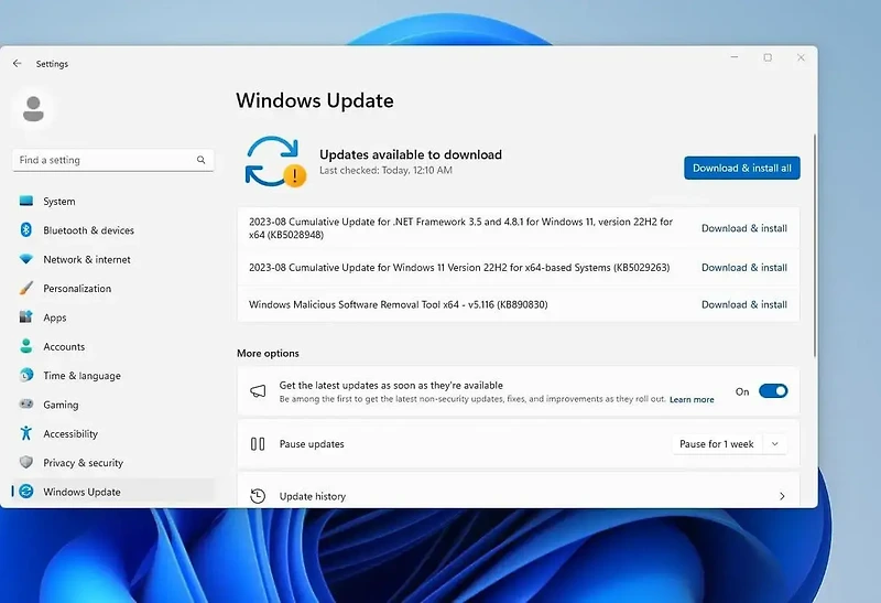 [Windows] 윈도우 11 KB5029263 업데이트 다운로드 및 설치