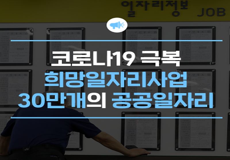 희망일자리사업 및 공공데이터 청년인턴십 추진(프리랜서.특수고용직 및 실직자 선발)