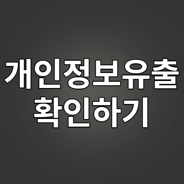 개인정보유출 확인하기 - 털린 내 정보 찾기 서비스 이용기